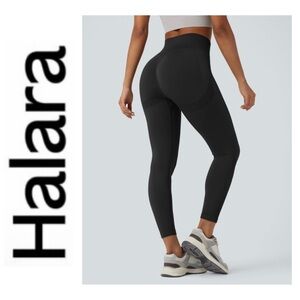 NWT HALARA OneForm Seamless Flow High Waisted Booty Scrunch Yoga Leggings Black